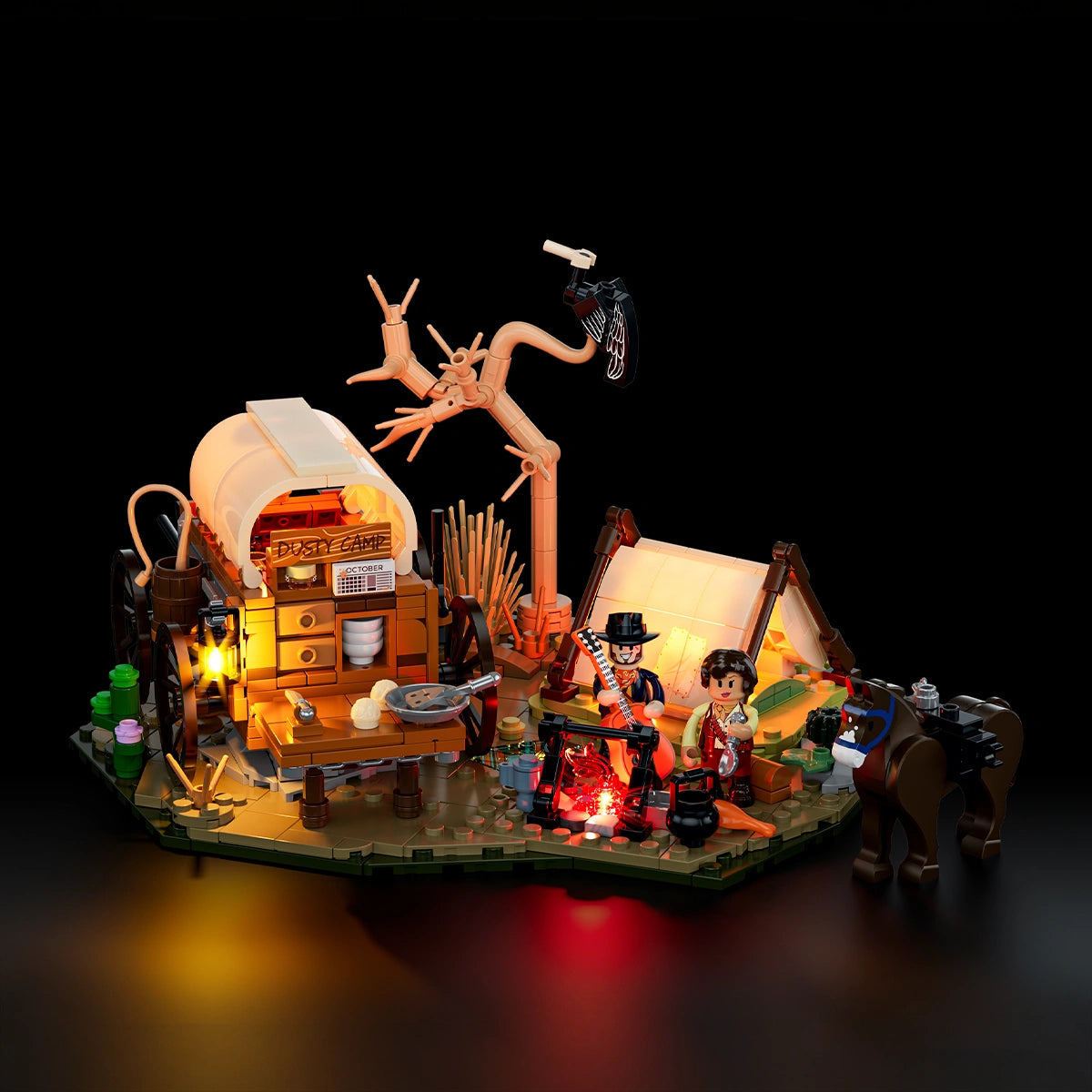 Lumibricks Cowboy Camp F9076 with Light Kits | The Old West series