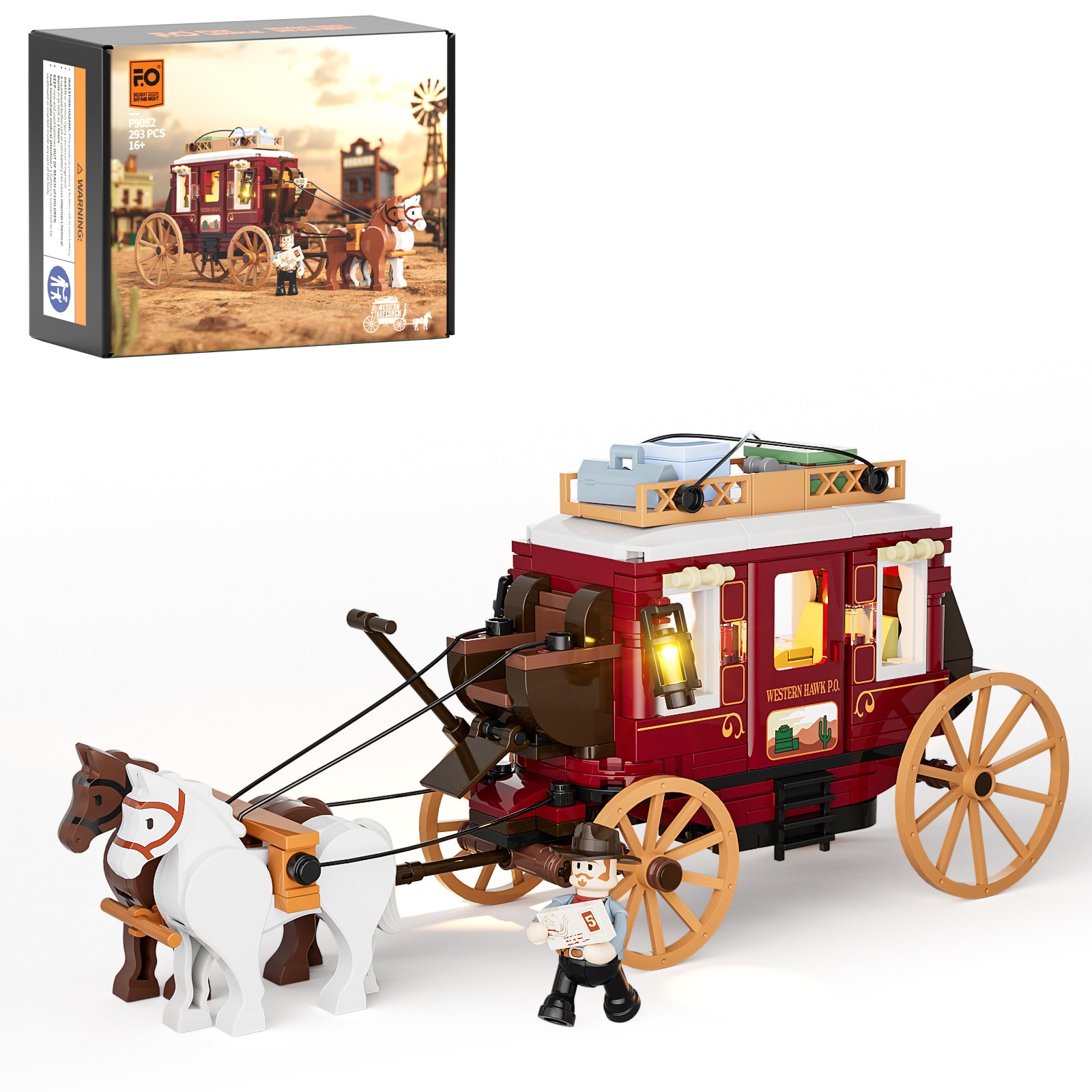 Western Stagecoach – Lumibricks - Main Image