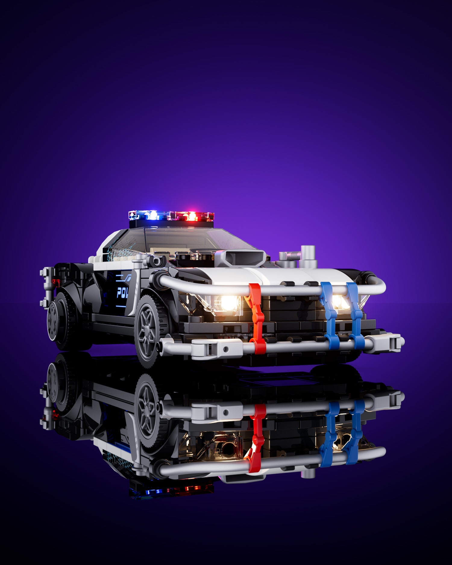 FUNWHOLE - Police Patrol Car 372PCS - Building Block Toy- USA(Ship to USA)