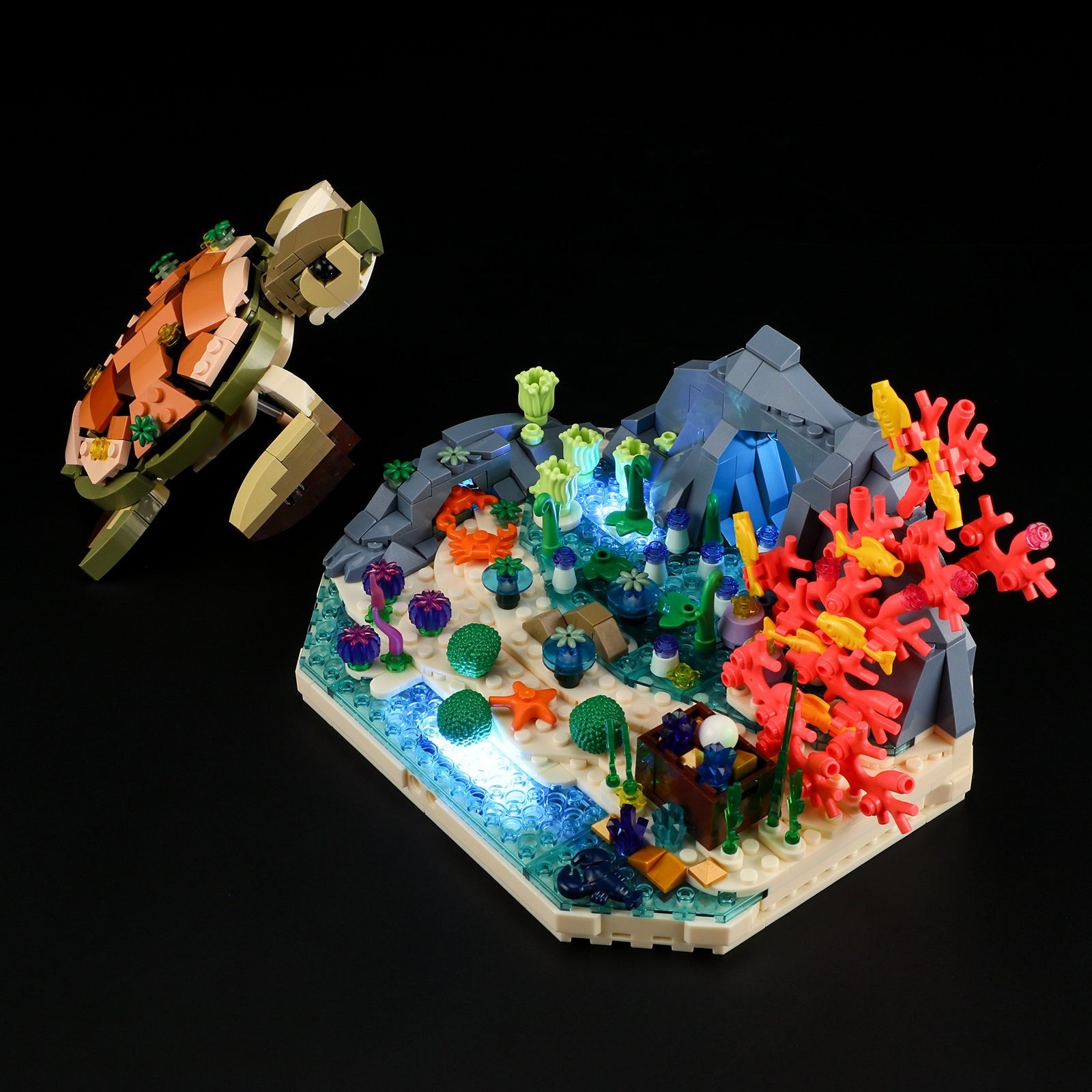 Lumibricks Turtle Reef Building Set – LED Ocean Plants Diorama Kit