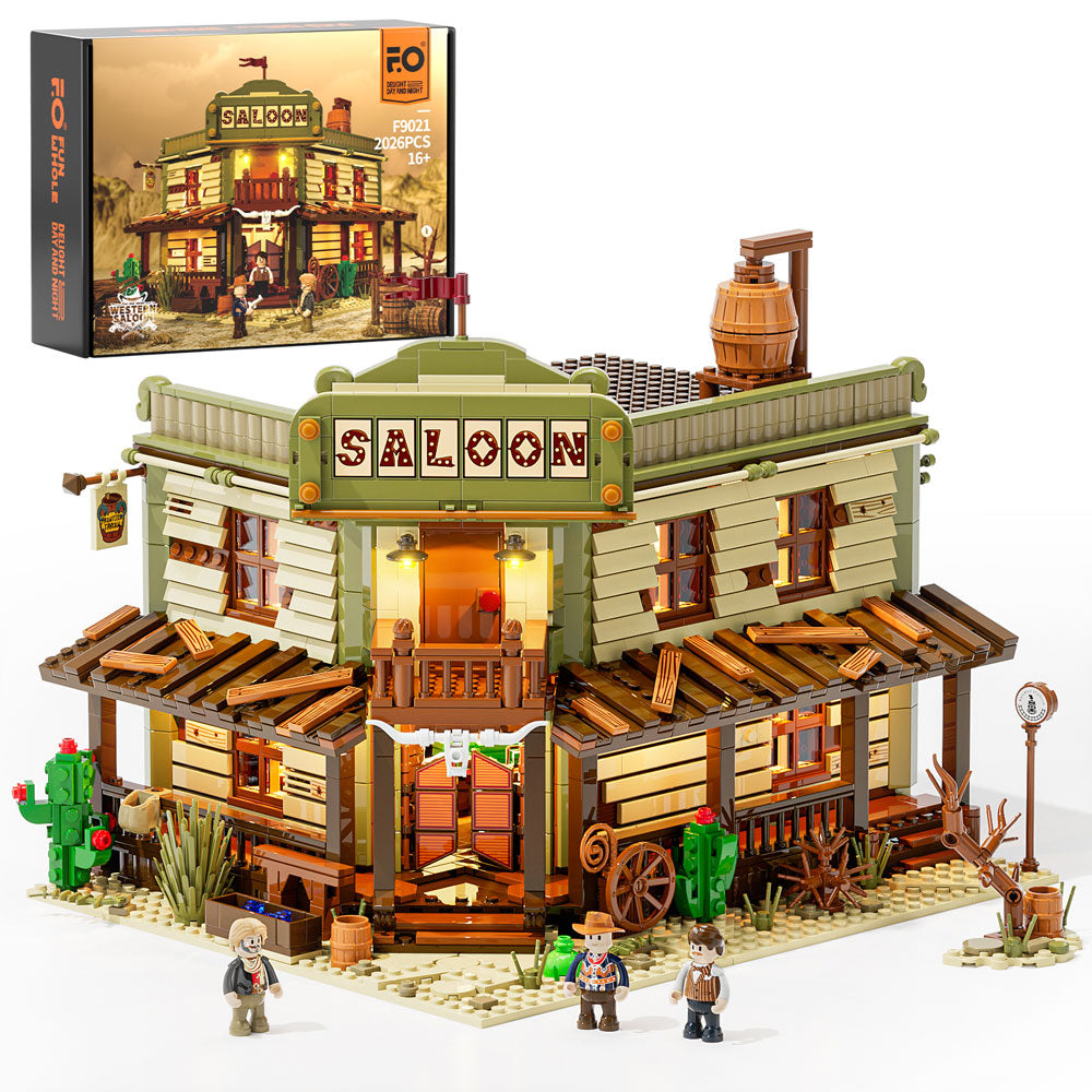 FUNWHOLE - Western Saloon 2026PCS - Building Block Toy- USA(Ship To USA)