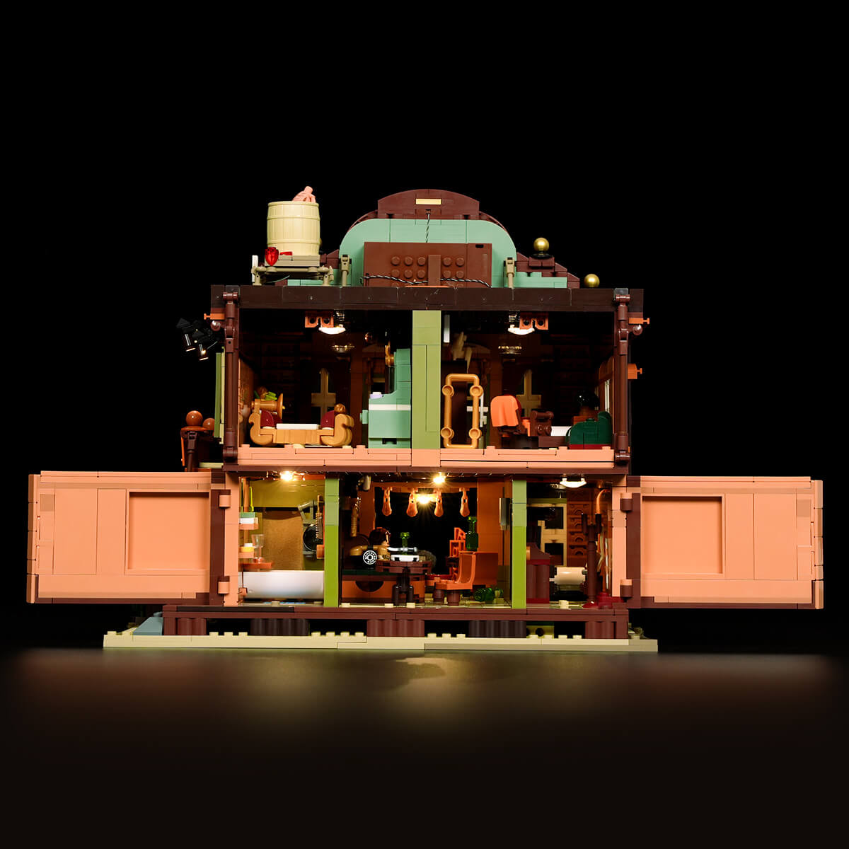 Lumibricks Old West Inn 14014 rear view showing removable floorboards and construction