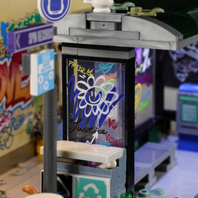 FUNWHOLE - Graffiti Bus Stop 514PCS - Building Block Toy- USA(Ship to USA)
