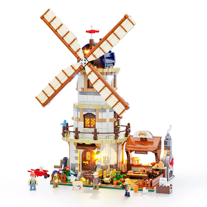 Lumibricks Dutch Windmill Millhouse | 2297pcs Building Set with Lights