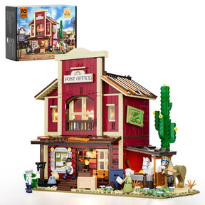 FUNWHOLE - Old West Post Office 1692PCS - Building Block Toy- USA(Ship to USA)