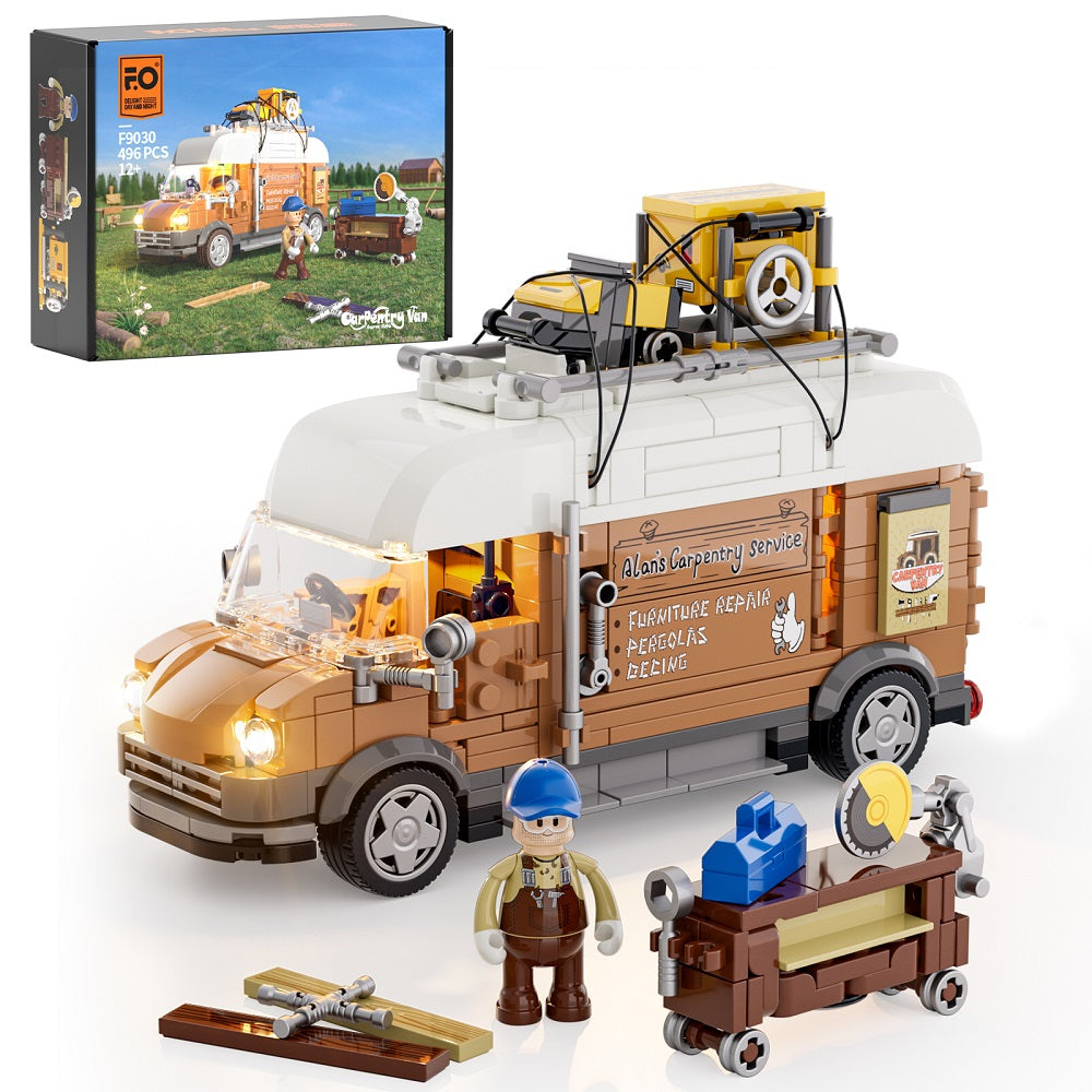 FUNWHOLE - Carpentry Van 496PCS - Building Block Toy- USA(Ship to USA)