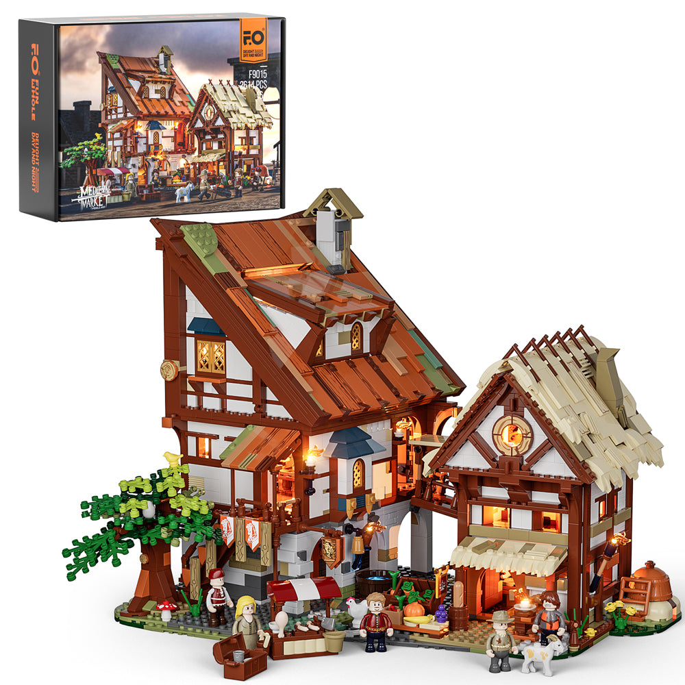 FUNWHOLE - Medieval Market 2614PCS - Building Block Toy- USA(Ship to USA)