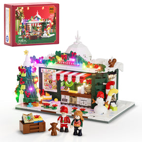 FUNWHOLE - Christmas Newsstand 718PCS-Remaining 200 Sets - Building Block Toy- USA(Ship to USA)