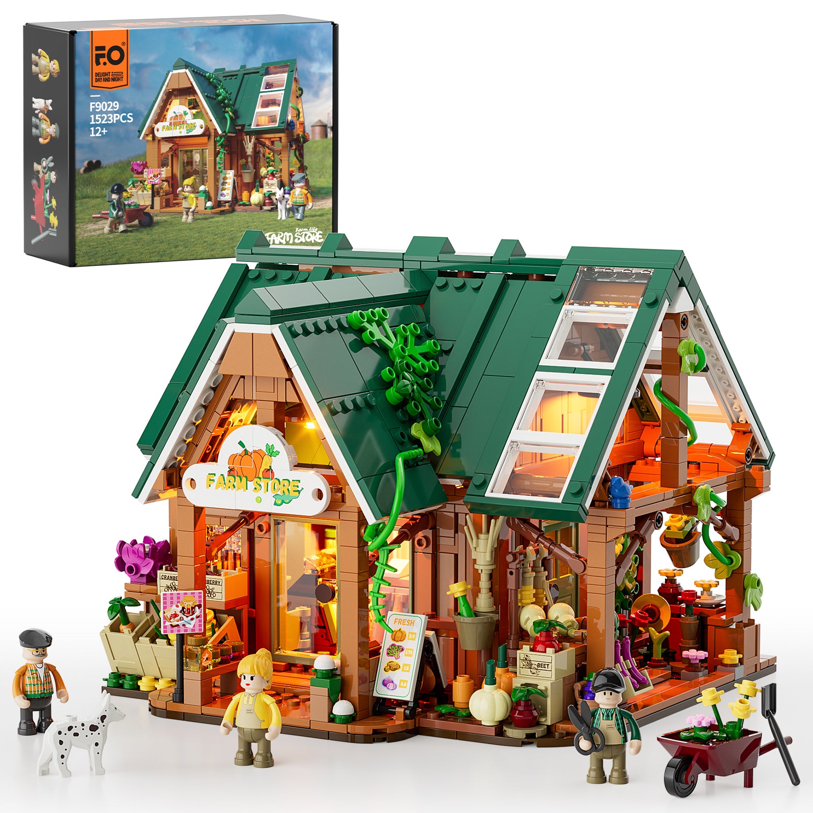 FUNWHOLE - Farm Store 1523PCS - Building Block Toy- USA(Ship to USA)