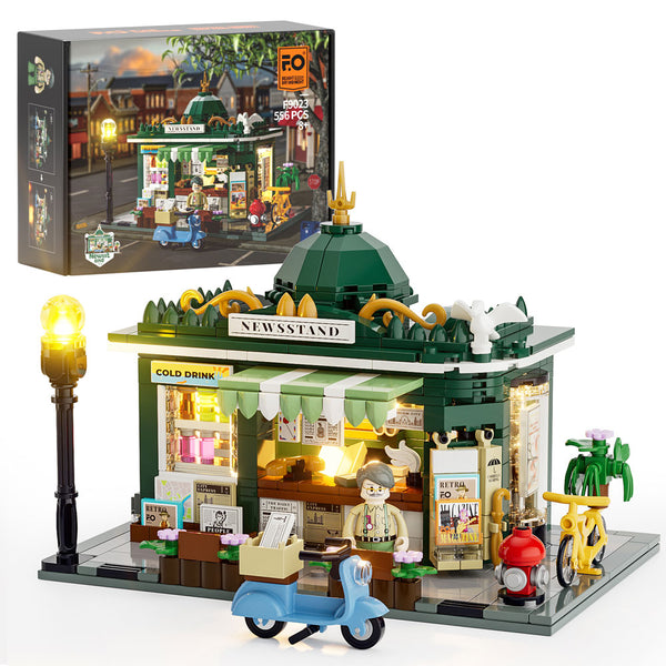 Funwhole Newsstand Building Blocks Toy- City Town Life Newsstand