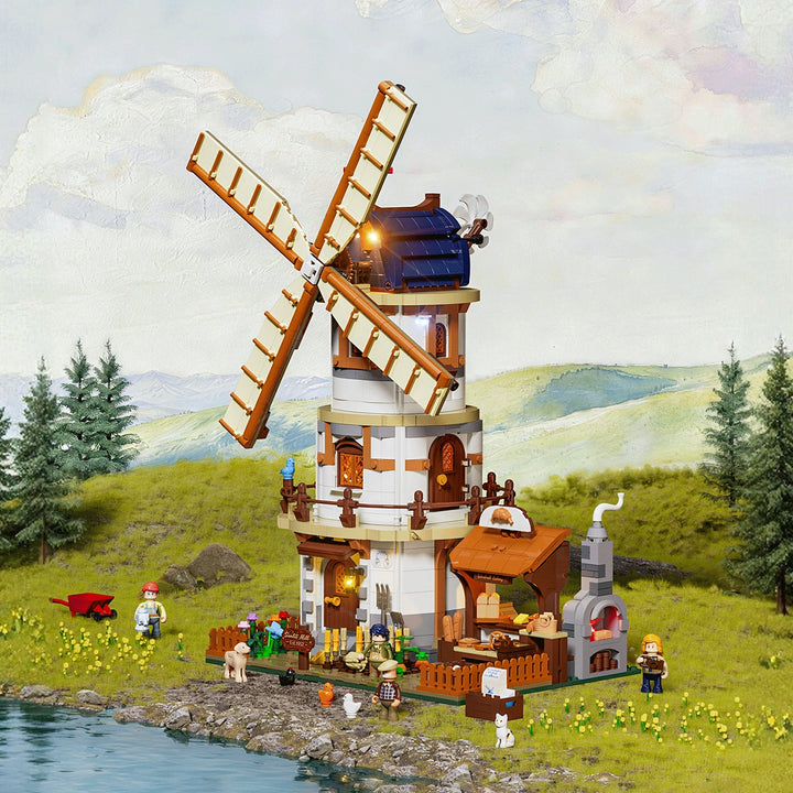 Lumibricks Dutch Windmill Millhouse | 2297pcs Building Set with Lights