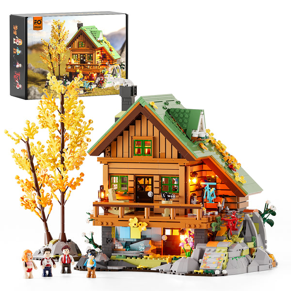 Lake House Lego Set FUNWHOLE Mountain-Cabin House 2255 Pcs For