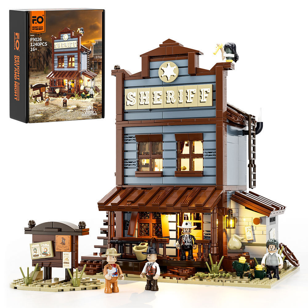 FUNWHOLE - Sheriff's Office 1240PCS - Building Block Toy- USA(Ship to USA)