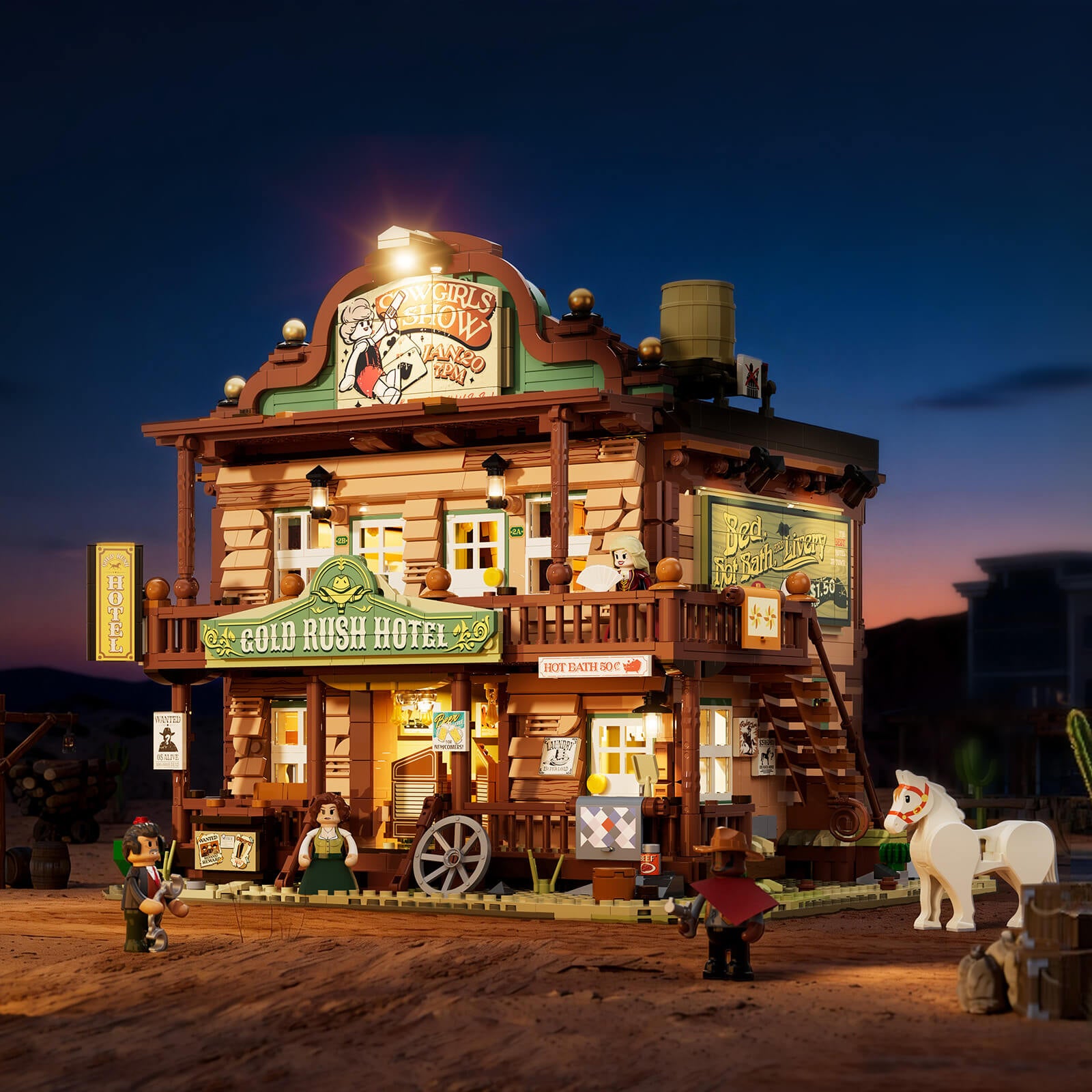 Lumibricks Old West Inn 14014 daylight view showing western architecture details