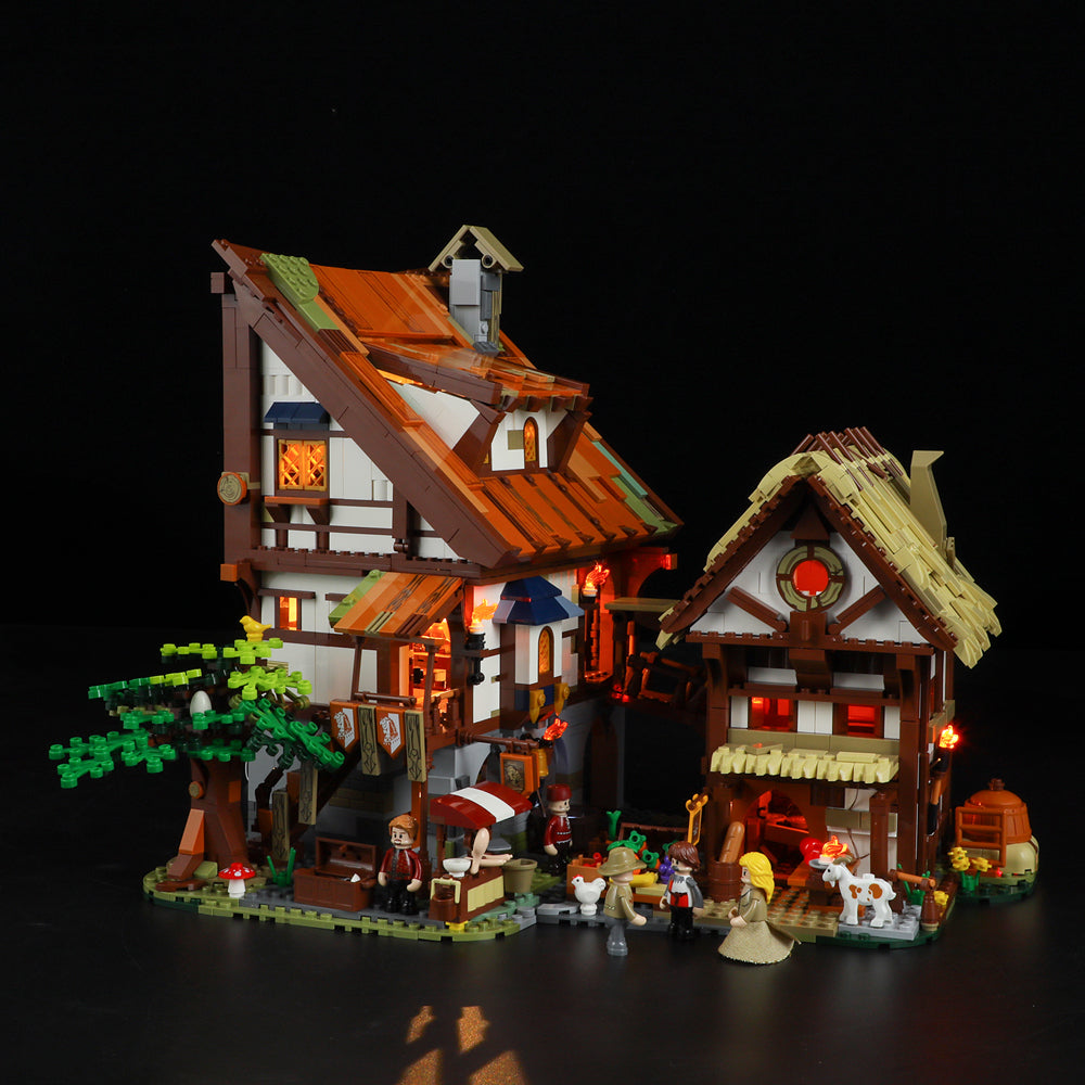 FUNWHOLE - Medieval Market 2614PCS - Building Block Toy- USA(Ship to USA)