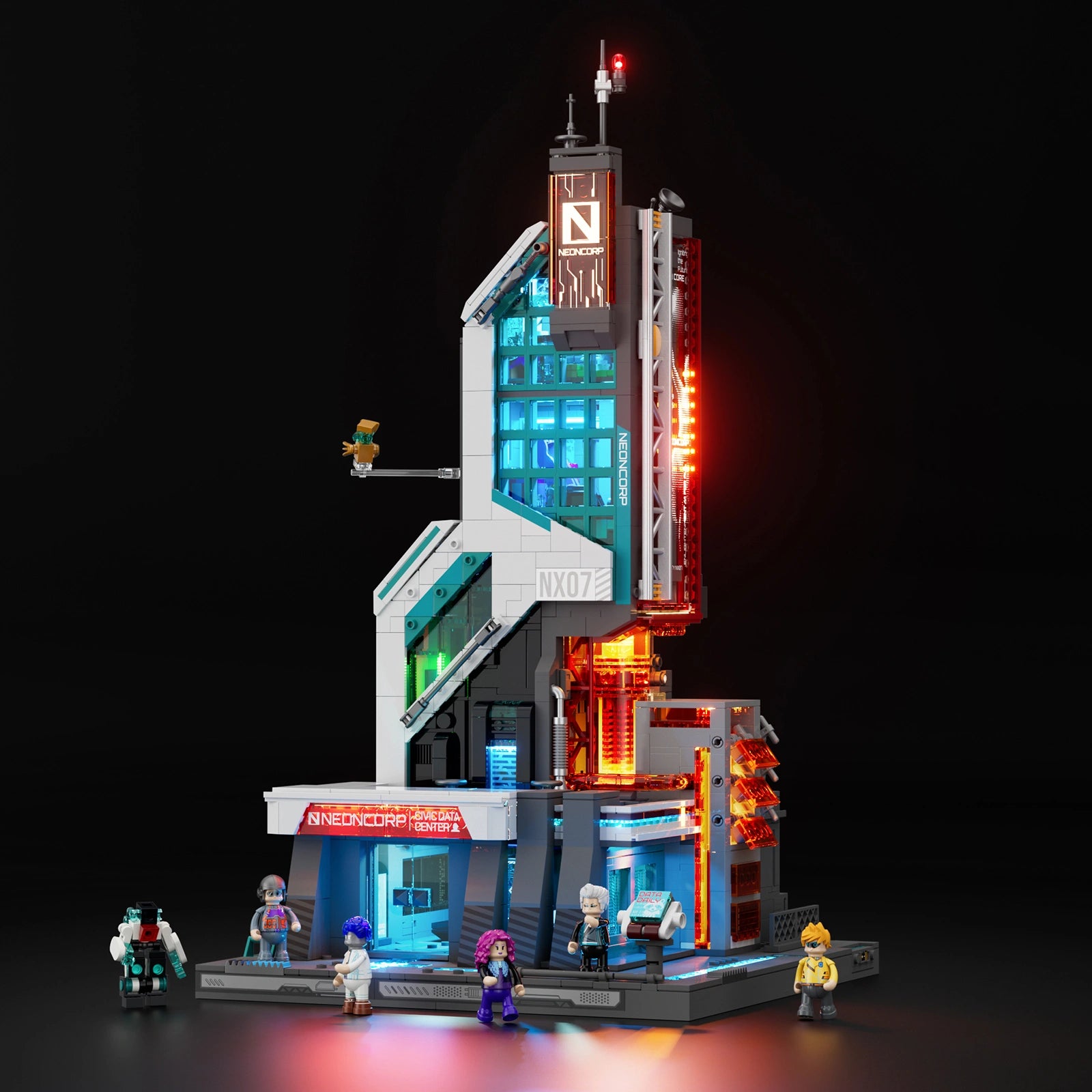 Lumibricks Cyberpunk Neoncity Neon Tech Tower building set