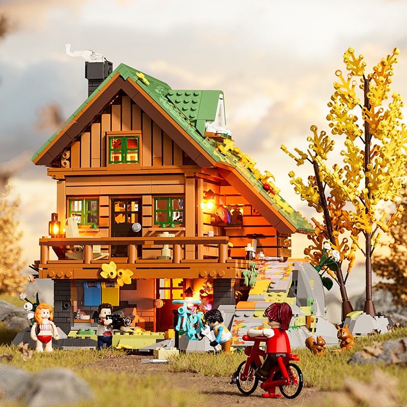 FUNWHOLE Mountain-Cabin House 2255 Pcs for Adults and Teen