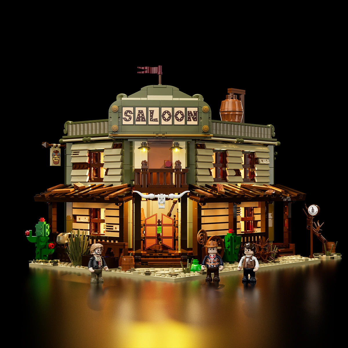 Funwhole Western Saloon Building Block Toy(Come With Light Kit