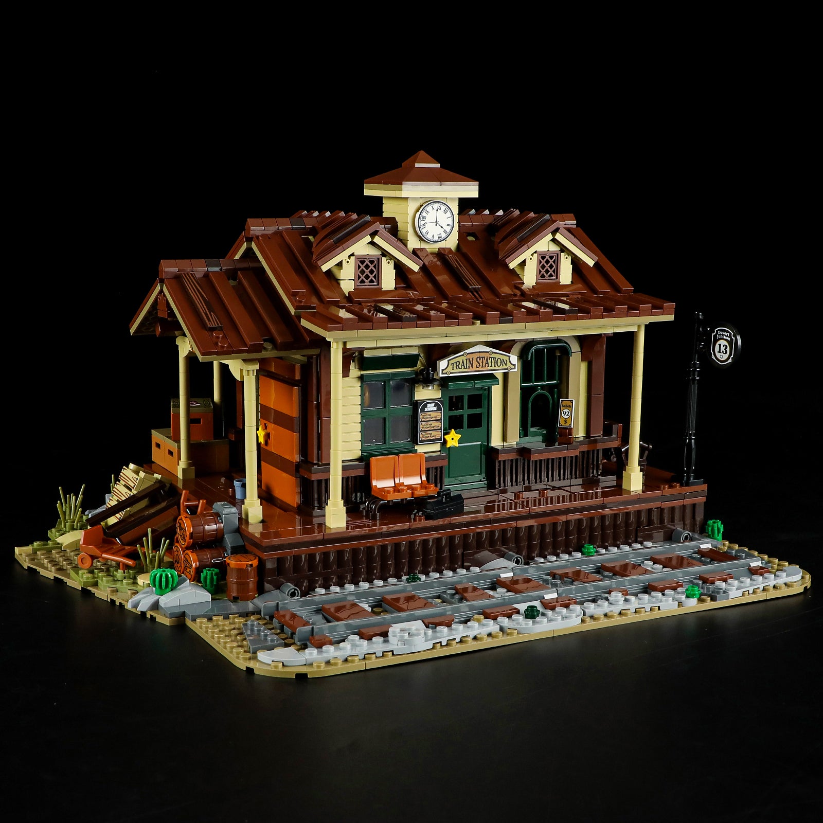FUNWHOLE - West Train Station 1974PCS - Building Block Toy- USA (Ship to USA)