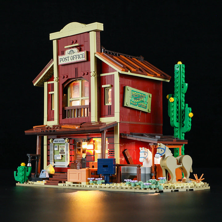 FUNWHOLE - Old West Post Office 1692PCS - Building Block Toy- USA(Ship to USA)
