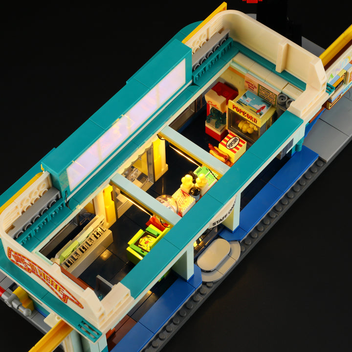 Lumibricks L9081 back view with open rear entrance and structural brick details