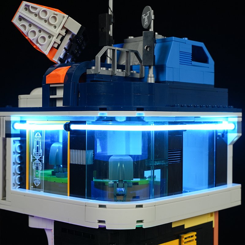 Floating Train Station L9098 close-up of the levitating train with transparent supports