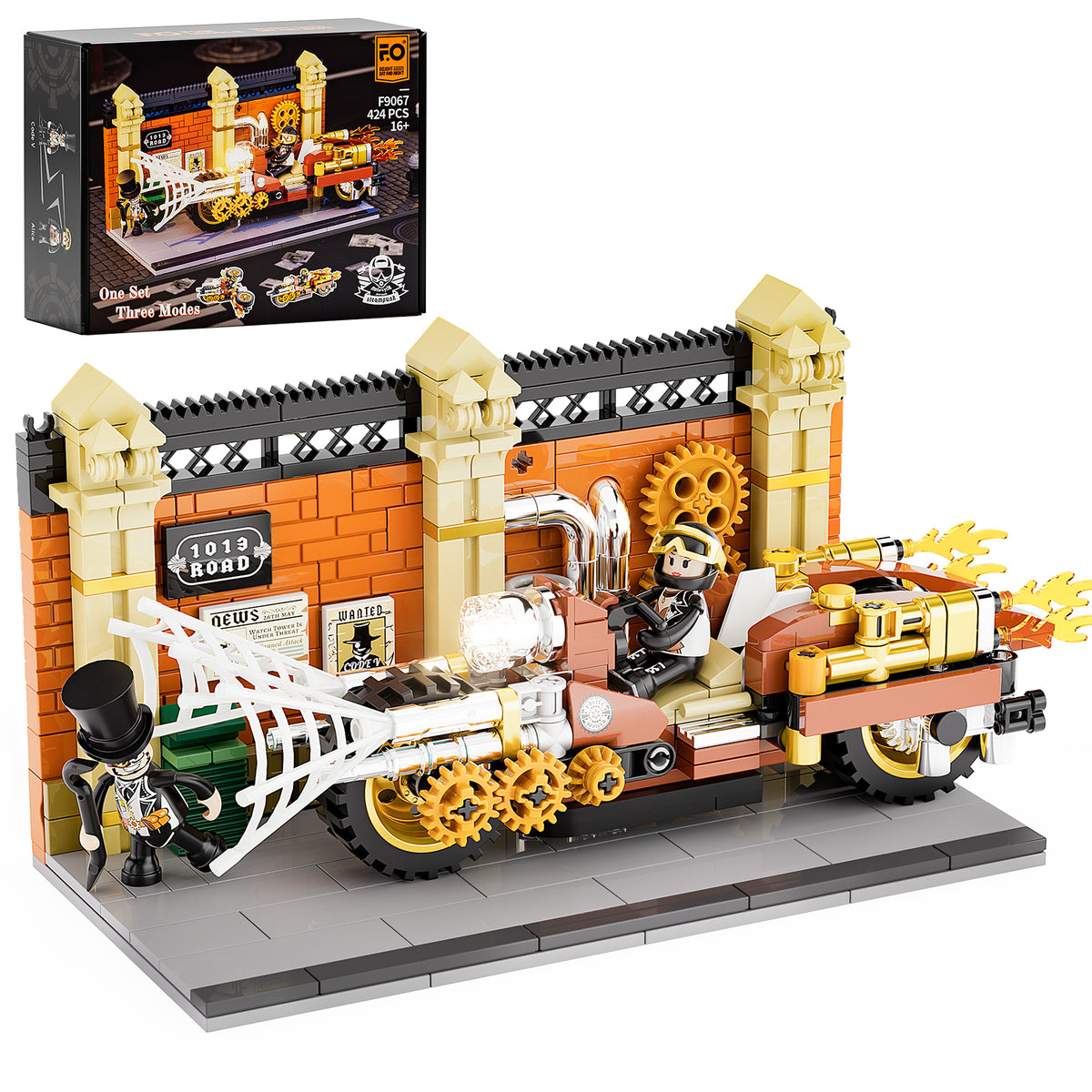 Steampunk Motorcycle Pursuit 424PCS