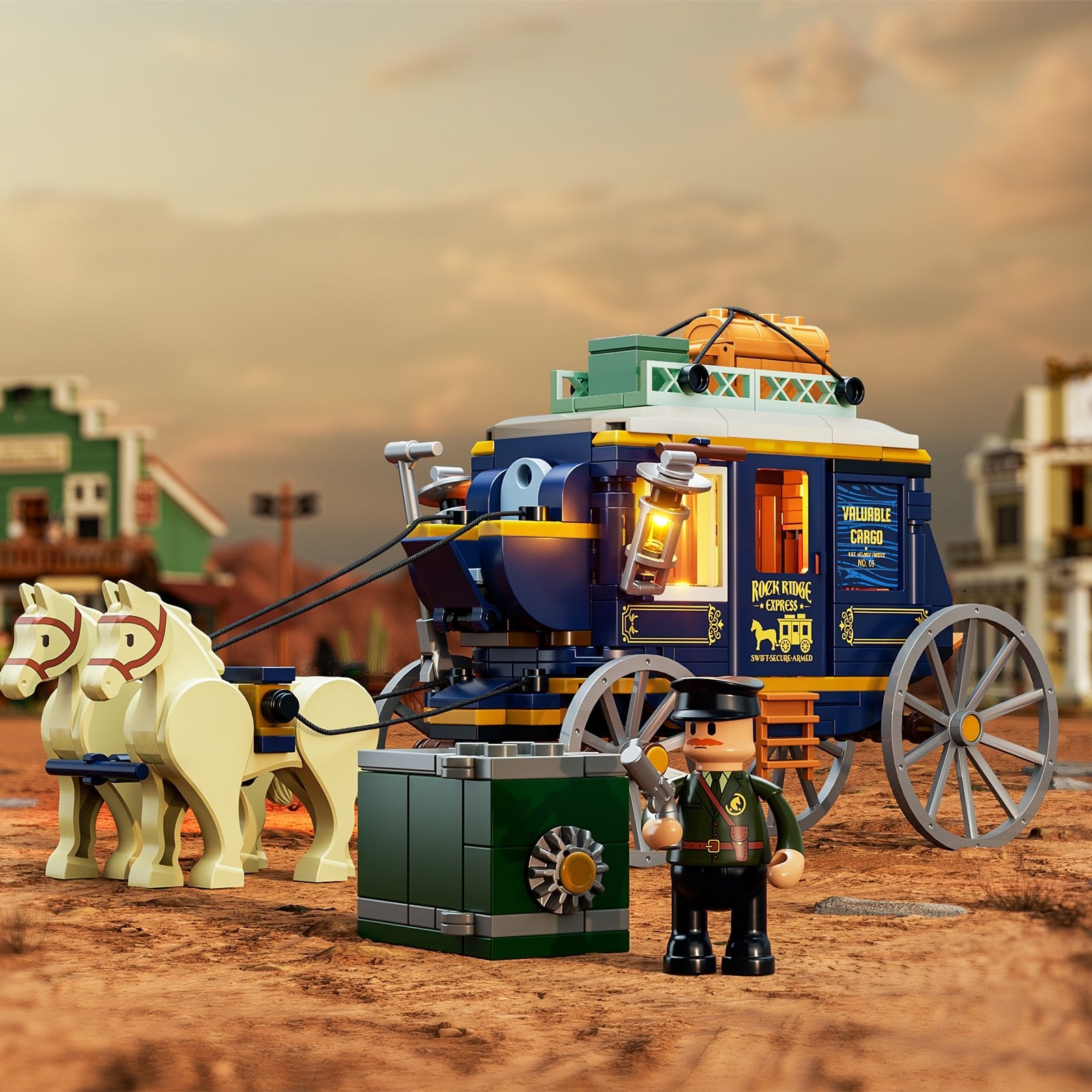 Lumibricks Treasure Stagecoach L9099 – Western Wagon Building Set