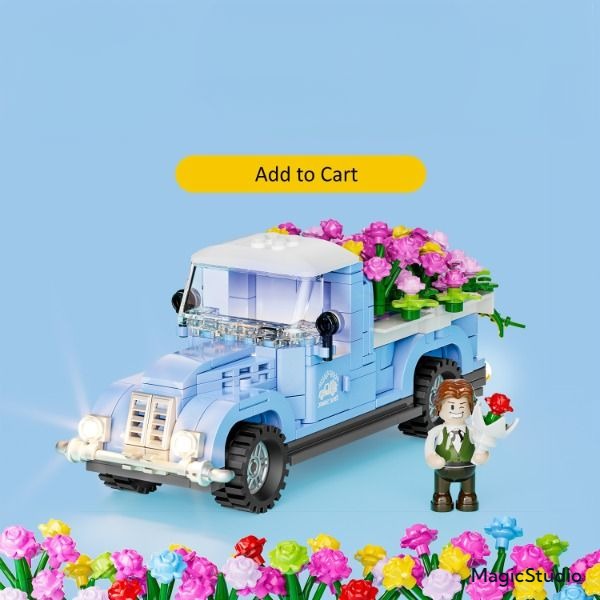 FUNWHOLE - Flower Truck 368PCS - Not for Sale - Building Block Toy- USA(Ship to USA)