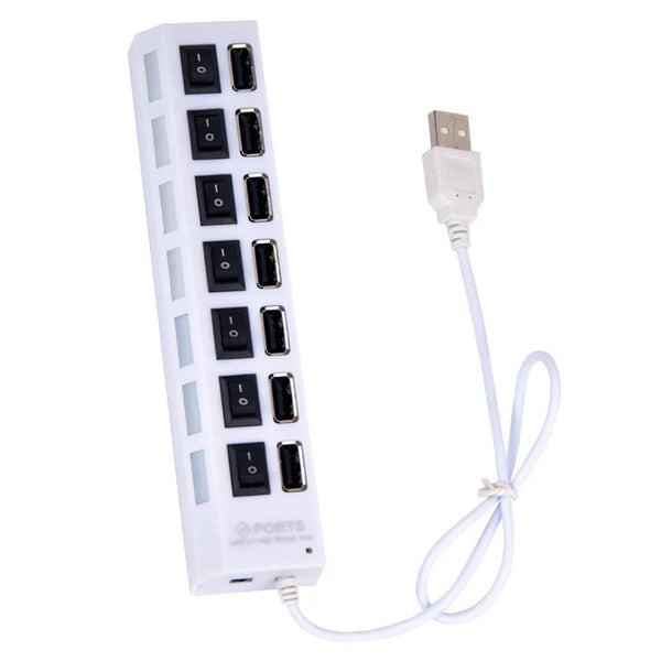 Hub USB 7 ports 2.0 répartiteur USB blanc - Non disponible à la vente, échange de points uniquement