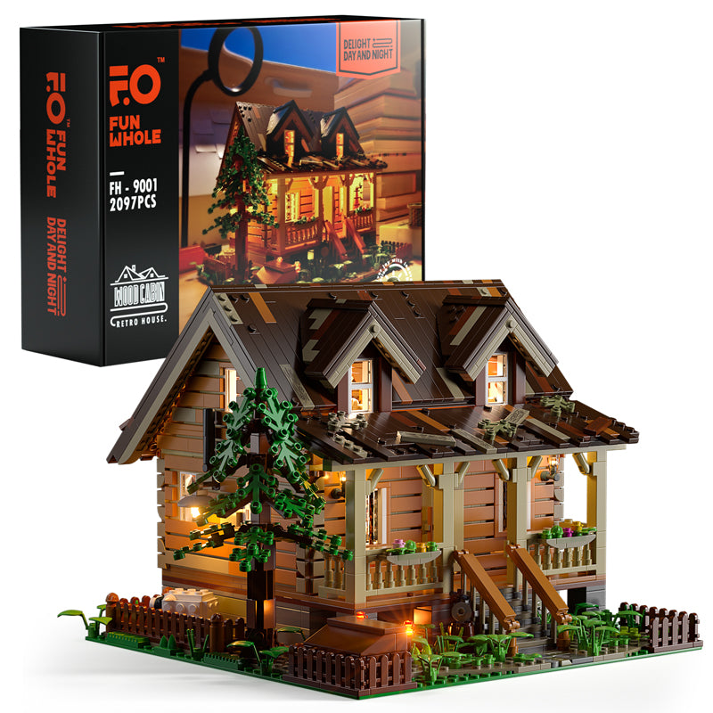 FUNWHOLE - Wood Cabin 2097PCS - Building Block Toy- USA (Ship To USA)